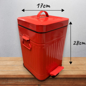 Tacho de Basura Cuadrado Metálico con Pedal 17x28cm