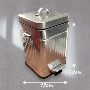 Tacho de Basura Cuadrado Metálico con Pedal 18x28cm