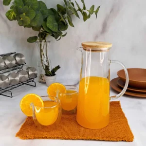 Jarra de Vidrio 1.4 Lts con Tapa de Bamboo | Hudson